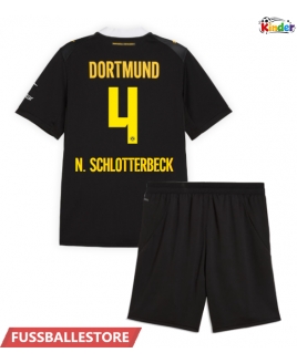 Günstige Borussia Dortmund Nico Schlotterbeck #4 Auswärts Trikotsatzt Kinder 2026-27 Kurzarm (+ Kurze Hosen)